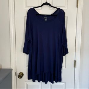 Torrid Drape Statement Back Navy Blue Long Sleeve Tee Sz 4X